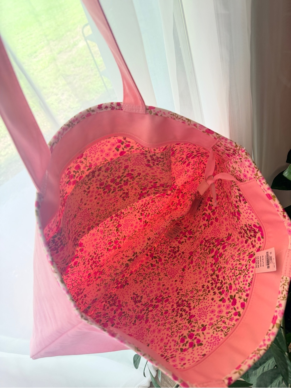 PINK Victoria's Secret Floral Embroidered Pink Tote - Picture 6 of 8